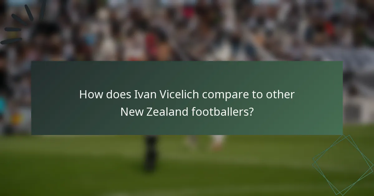 How does Ivan Vicelich compare to other New Zealand footballers?