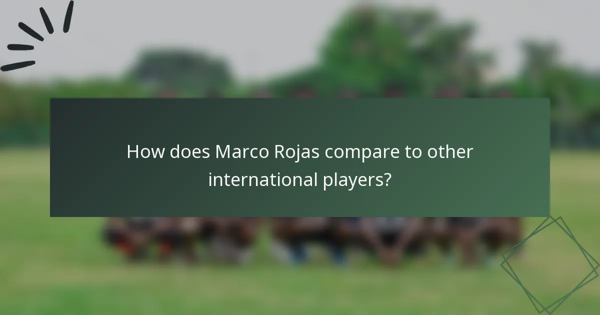 How does Marco Rojas compare to other international players?