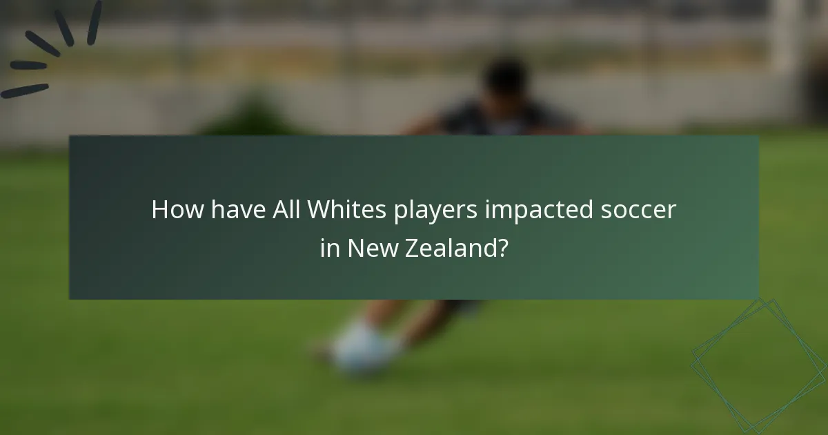How have All Whites players impacted soccer in New Zealand?