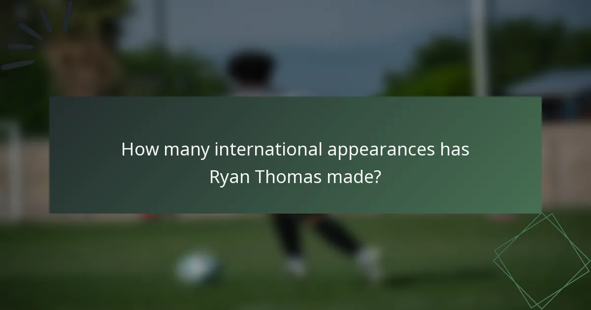 How many international appearances has Ryan Thomas made?