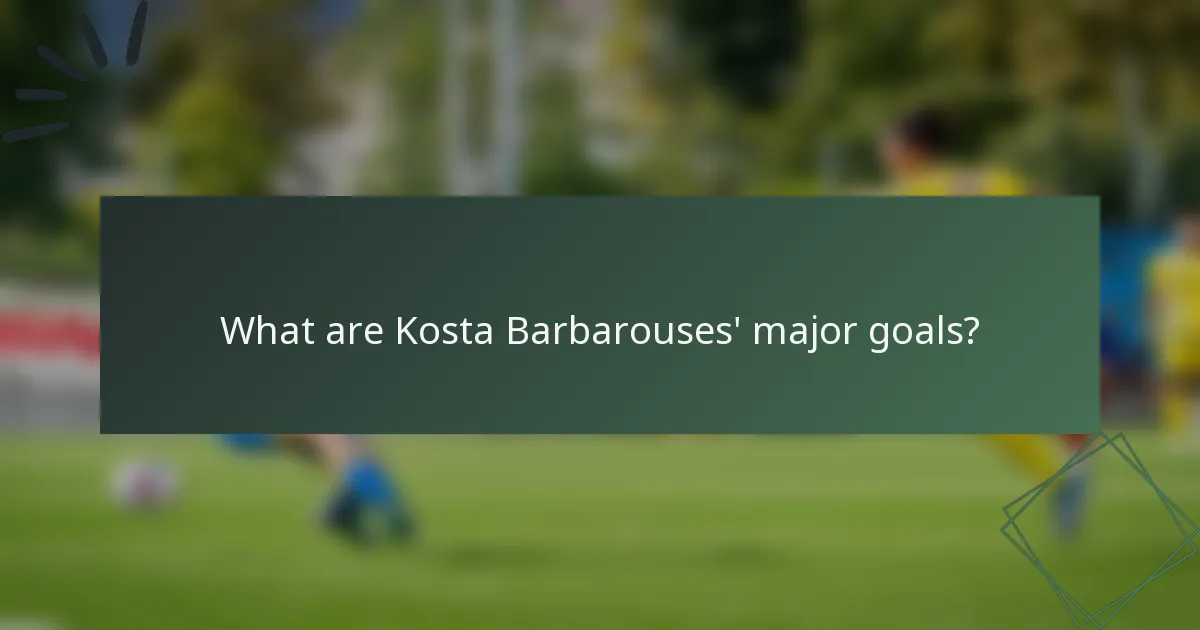 What are Kosta Barbarouses' major goals?