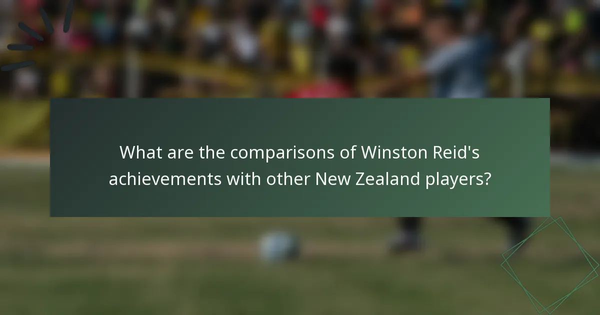 What are the comparisons of Winston Reid's achievements with other New Zealand players?