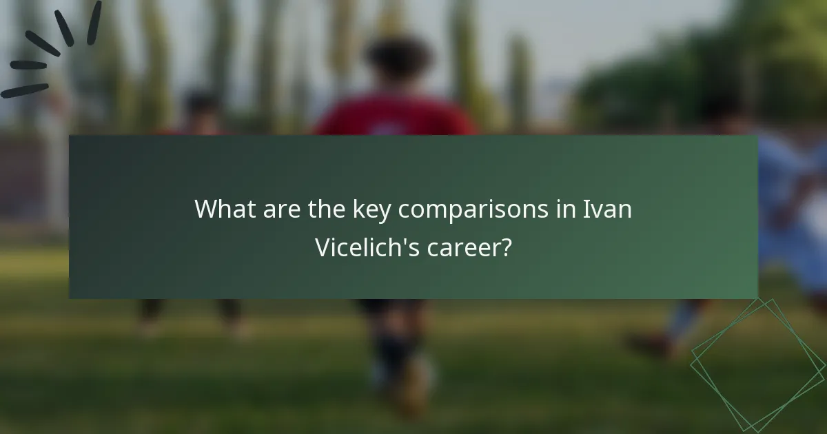 What are the key comparisons in Ivan Vicelich's career?