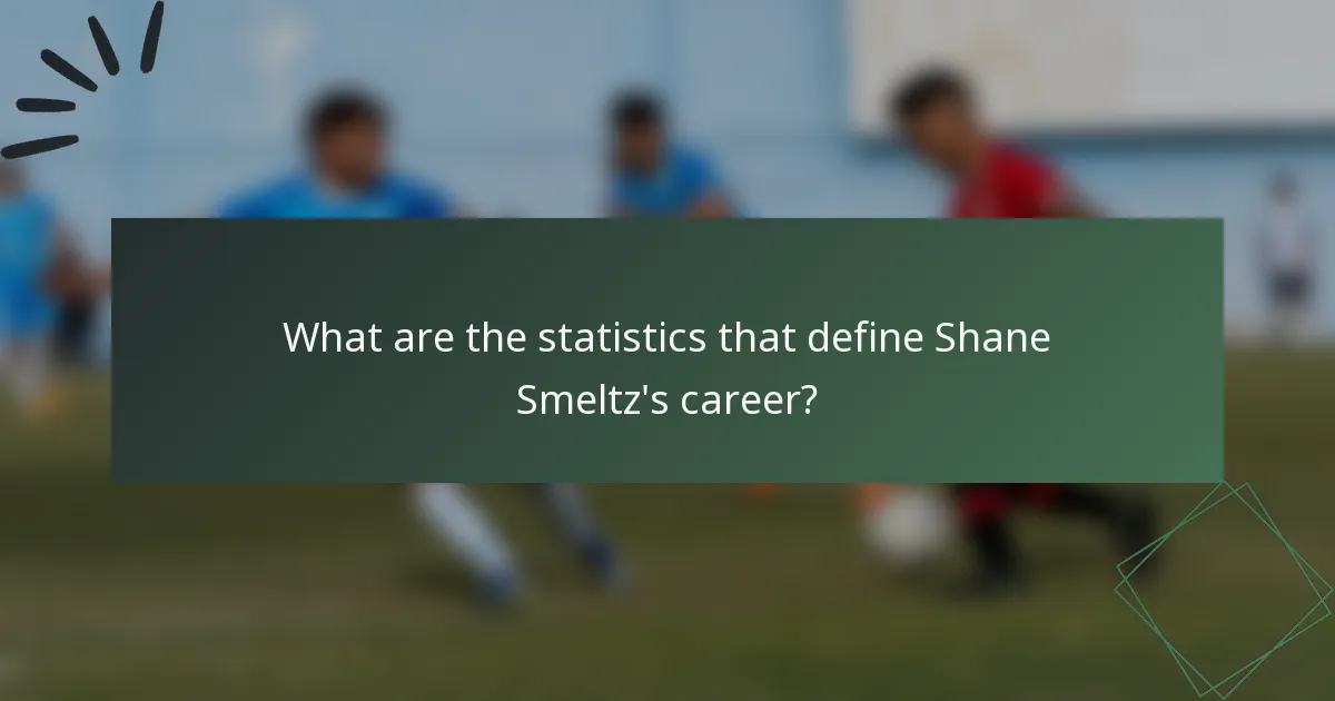 What are the statistics that define Shane Smeltz's career?