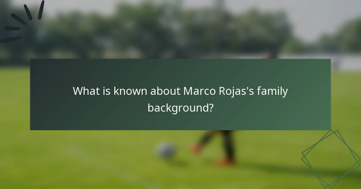 What is known about Marco Rojas's family background?