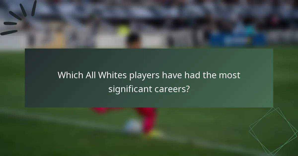 Which All Whites players have had the most significant careers?