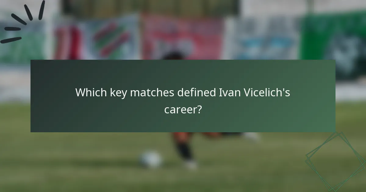 Which key matches defined Ivan Vicelich's career?