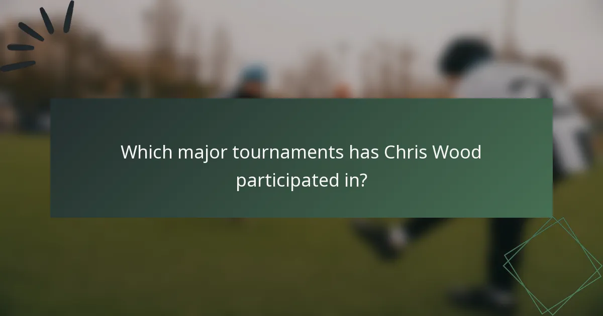 Which major tournaments has Chris Wood participated in?